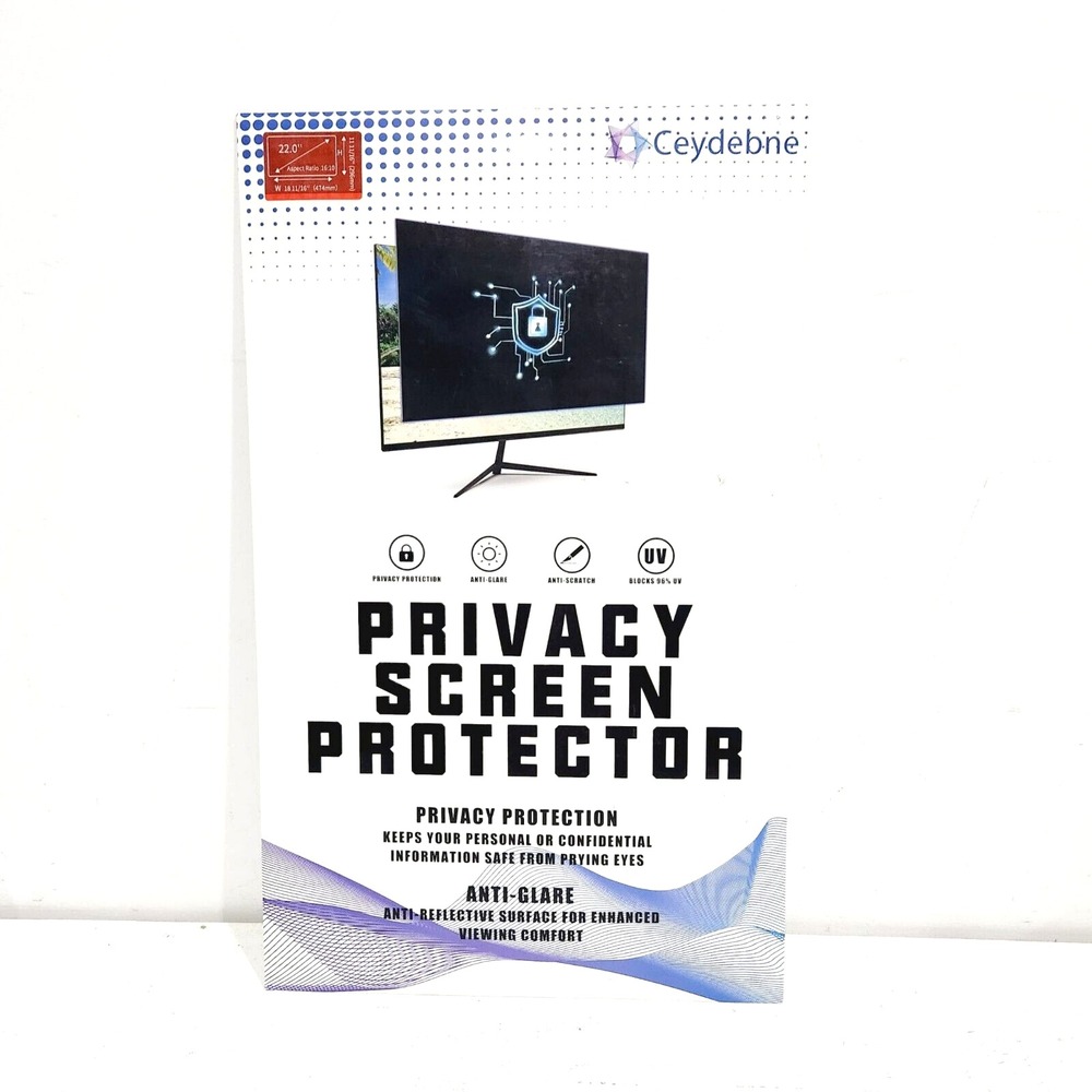 Computer Privacy Screen 22 Inch 16:10 Widescreen Monitor Anti-Glare Anti-Scratch - Picture 3 of 11